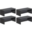 Kit 04 Suportes Para Monitor Stand Home Office Lap 63 Cm L03 Preto - Lyam