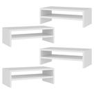 Kit 04 Suportes Stand Base Para Monitor Soft Elevado 45cm em MDF com 01 Prateleira - Abmaza