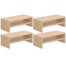 Kit 04 Suportes Stand Para Monitores Mesa Escritório Home Office Lap L03 Amadeirado - Lyam