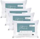 Kit 04 Travesseiros Toque de Pluma Pena Percal 180 Fios 50x70cm Lavável, Antiácaro, Antialérgico