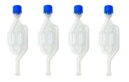 Kit 04 Válvulas Airlock Tipo S com Anel Vedante Air Lock Para Fermentação Cerveja Kombucha Vinho