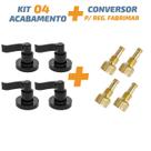 Kit 04Acabamento C70 Curvo Preto Registro Pressão Fabrimar