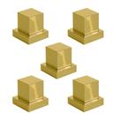 Kit 05 Acabamentos Registro Volante Quadrado Metal Dourado