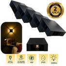 Kit 05 Arandela Trevo 4 fachos Ajustáveis Direcionáveis Led 4w Branco Quente 3000k Completa