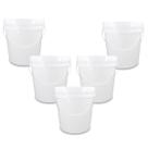 Kit 05 Baldes Plástico 3,6L Atóxico com Tampa Hermética e Alça para Armazenamento Alimentos Bebidas