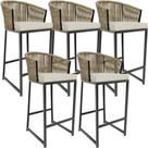 Kit 05 Banqueta Para Área Gourmet Cozinha Varanda D04 Bege