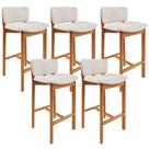 Kit 05 Banquetas Alta Para Cozinha Sala De Jantar Bar Dara L02 Linho Cru - Lyam Decor
