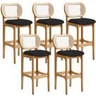 Kit 05 Banquetas Altas Para Cozinha Bancada Sala Tela Betta Fixa L02 Suede Preto - Lyam Kit 05 Banquetas Altas Para Cozinha Bancada Sala Tela Betta Fixa L02 Suede Preto - Lyam