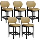 Kit 05 Banquetas Baixa Bar Cozinha E Sala De Jantar Fixa Betta L02 Preto material sintético Casco Fendi - Lyam Decor Kit 05 Banquetas Baixa Bar Cozinha E Sala De Jantar Fixa Betta L02 Preto material sintético Casco Fendi - Lyam Decor