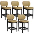 Kit 05 Banquetas Baixa Bar Cozinha E Sala De Jantar Fixa Betta L02 Preto material sintético Casco Fendi - Lyam Decor Kit 05 Banquetas Baixa Bar Cozinha E Sala De Jantar Fixa Betta L02 Preto material sintético Casco Fendi - Lyam Decor