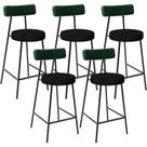Kit 05 Banquetas Baixa Bar Cozinha E Sala De Jantar Milão L02 Facto Verde Linho Chumbo - Lyam Decor Kit 05 Banquetas Baixa Bar Cozinha E Sala De Jantar Milão L02 Facto Verde Linho Chumbo - Lyam Decor