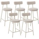 Kit 05 Banquetas Baixa Cozinha Sala Jantar Bancada Milão Arena L02 Bouclê Bege - Lyam Decor Kit 05 Banquetas Baixa Cozinha Sala Jantar Bancada Milão Arena L02 Bouclê Bege - Lyam Decor