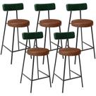 Kit 05 Banquetas Baixa Cozinha Sala Jantar Bancada Milão L02 Facto Verde Marrom - Lyam Decor Kit 05 Banquetas Baixa Cozinha Sala Jantar Bancada Milão L02 Facto Verde Marrom - Lyam Decor