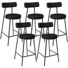 Kit 05 Banquetas Baixa Para Cozinha Sala De Jantar Bancada Milão L02 Sintético Preto -LyamDecor Kit 05 Banquetas Baixa Para Cozinha Sala De Jantar Bancada Milão L02 Sintético Preto -LyamDecor