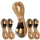Kit 05 cabo celular 3.1a flexivel usb-c 1mt inova dourado