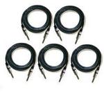 Kit 05 Cabos P10 P10 1 Metro Para Instrumentos E Audio