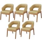 Kit 05 Cadeiras De Jantar E Estar Living Estofada Lince L02 material sintético Casco Fendi - Lyam Decor