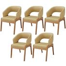 Kit 05 Cadeiras de Jantar e Estar Living Estofada Lince L02 material sintético Casco Fendi - Lyam Decor Kit 05 Cadeiras de Jantar e Estar Living Estofada Lince L02 material sintético Casco Fendi - Lyam Decor