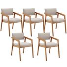 Kit 05 Cadeiras Para Sala de Jantar Estar Living Giorgia B04 Bouclê Creme - Lyam Decor