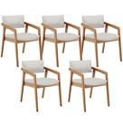 Kit 05 Cadeiras Para Sala De Jantar Estar Living Giorgia B04 Bouclê Cru