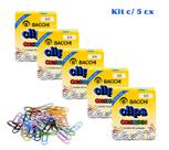 Kit 05 Caixas de Clips 3/0 Colorido com 50 unidades Bacchi