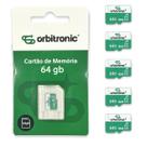 Kit 05 Cartão De Memória De 64gb Classe 10 U3 Orbitronic