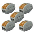 Kit 05 Conector Emenda Rapida Alavanca 2 Vias Lukma