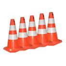 Kit 05 cones de 75 cm em PVC rigido Laranja e Branco envio imediato