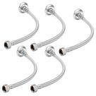 Kit 05 Engate Mangueira Flexível Trançado de 30 Cm Aço Inox