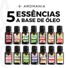 Kit 05 Essências 10ml a Base de Óleo Para Difusor, Home Spray e Aromatizador de Ambientes