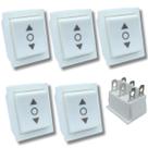 Kit 05 Interruptor Talha e Guincho Eletrico Botao Sobe Desce cor Branco