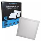Kit 05 Luminária Led Flat Embutir Quadrada 6500k - 24w (lumanti) 1800 Lumens