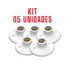 Kit 05 Luminárias Plafonier Plástico Soquete Porcelana E-27