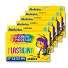 Kit 05 Massinha de Modelar Plastilina 180g 12 Cores Acrilex