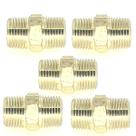 Kit 05 Niple 1/8 Npt X 1/8 Npt Macho Rosca Cônica Latão