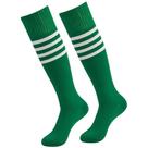Kit 05 Pares De Meião Listrado Verde Futebol Adulto Infantil Unissex