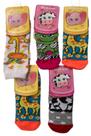 Kit 05 Pares De Meias Infantil Eletrônica Rikam Femininas Zoo Tamanhos P 21 A 24 Cores Sortidas