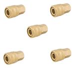 Kit 05 Pecas Engate Rápido Rosca Fêmea 1/4'' X 1/4'' Rolete