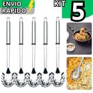 Kit 05 Pegador de Massas em Inox Macarrão Talharim Proffisional Restaurante Cozinha 32Cm
