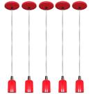 Kit 05 Pendente moderno modelo Clean Vermelho Todos Ambiente
