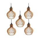 kit 05 Pendentes Luminarias Para Cozinha Varanda Area Gurmet Rustico