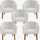 kit 05 Poltrona Julia Decoração Salão Cadeira Escritório Recepção Estar Amamentação Suede Bege - D'Classe Decor