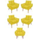 Kit 05 Poltrona Opala Sofá Sala, Quarto, Escritório Suede Cor:amarelo Kit 05 Poltrona Opala Sofá Sala, Quarto, Escritório Suede Cor:amarelo