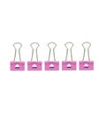 Kit 05 Prendedor De Papel Binder 19mm Rosa Coração 3/4 - Cis