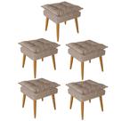 Kit 05 Puff Puf Banqueta Opala Para Quarto Sala Recepção Suede Capuccino - Ninho Decor Kit 05 Puff Puf Banqueta Opala Para Quarto Sala Recepção Suede Capuccino - Ninho Decor