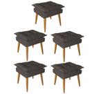Kit 05 Puff Puf Banqueta Opala Para Quarto Sala Recepção Suede Marrom Escuro - Ninho Decor Kit 05 Puff Puf Banqueta Opala Para Quarto Sala Recepção Suede Marrom Escuro - Ninho Decor