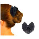 Kit 05 Redinha Preto Laço Coque Cabelo Preso Profissional Feminino uniforme