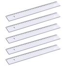 Kit 05 Réguas 30cm Poliestireno Transparente Cristal - Acrimet