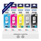Kit 05 Tintas Originais Epson Ecotank L8180 L8160 L8190 T555 Kit 05 Tintas Originais Epson Ecotank L8180 L8160 L8190 T555