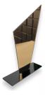 Kit 05 Troféu Acrilico Bronze 2mm 10x18cm C/base Preta